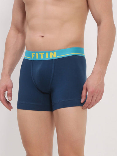 Cotton Spandex Posidon Blue Trunk