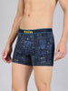 Cotton Spandex Navy Printed Trunk
