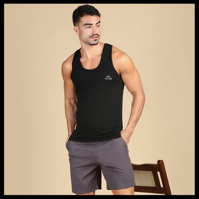 Cotton Vest Black